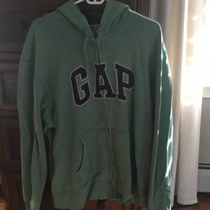 GAP green zip-up hoodie
